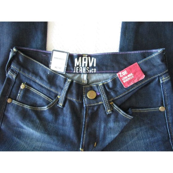 Mavi Zoe Boot Cut Jeans 26/34 - Retro Deep Hollywood Star Denim Low-Rise NewWTag - Picture 8 of 10
